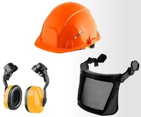 Каска защитная в комплекте с наушниками и защитным сетчатым экраном Триада ЗУБР 11099 - комплект Каска защитная в комплекте с наушниками и защитным сетчатым экраном Триада ЗУБР 11099 - комплект