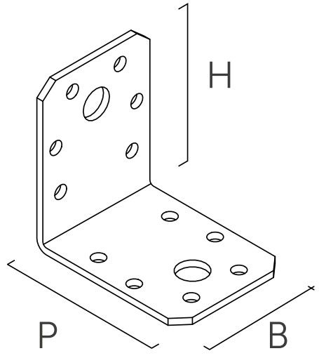 Уголок крепежный 45х60х60х2,5 мм HT Holz Technic Уголок крепежный 45х60х60х2,5 мм HT Holz Technic