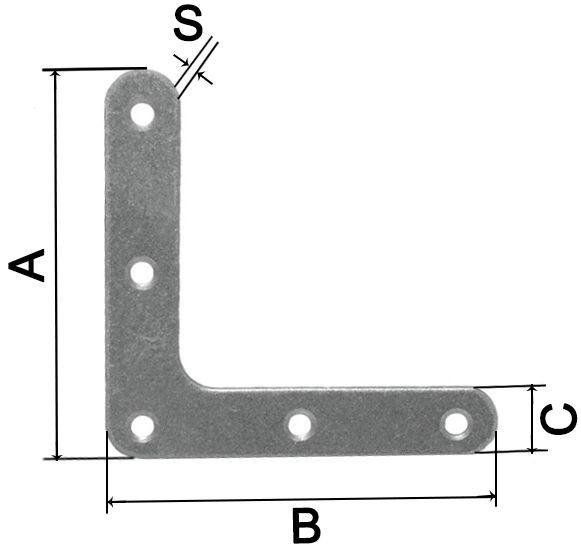 Бытовой крепежный уголок 80х80х20х2,0 Бытовой крепежный уголок 80х80х20х2,0 - схема, чертеж