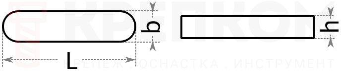 Шпонка призматическая DIN 6885 - схема, чертеж