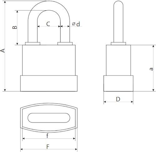 Навесной всепогодный замок Apecs - схема Навесной всепогодный замок Apecs - схема