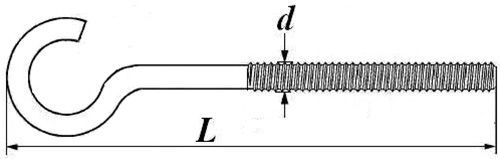 Винт-полукольцо с метрической резьбой - схема Винт-полукольцо с метрической резьбой - схема