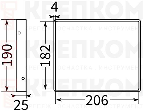 Кронштейн Домарт ЛОФТ 200 мод. 7 - схема, чертеж Кронштейн Домарт ЛОФТ 200 мод. 7 - схема, чертеж