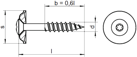 Саморез с полупотайной головкой и EPDM-шайбой WS 9174