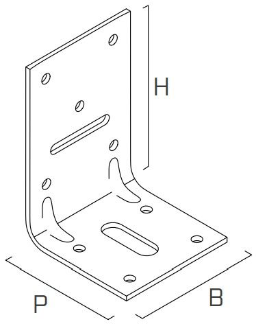 Крепежный перфорированный уголок 60х90х60 мм Holz Technic WVS Крепежный перфорированный уголок 60х90х60 мм Holz Technic WVS - схема, чертеж