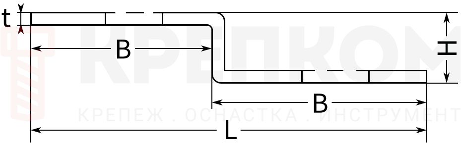 Профиль монтажный Z-образный - чертёж Профиль монтажный Z-образный - чертёж
