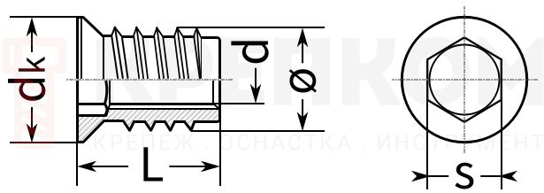 312 A0 Втулка резьбовая 312 A0 - схема