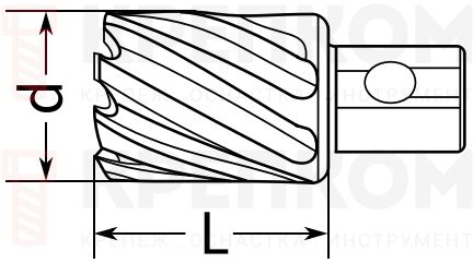 Сверло корончатое по металлу HSS Messer - схема Сверло корончатое по металлу HSS Messer - схема