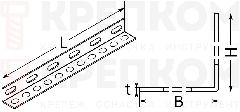 L-образный профиль - схема, чертеж