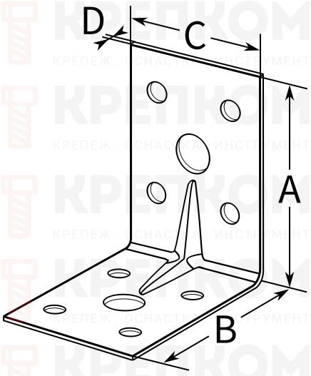 Уголок усиленный 50х50х35х1,5 мм RKPZ5 - схема Уголок усиленный 50х50х35х1,5 мм RKPZ5 - схема