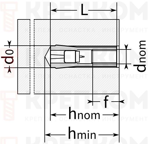 Забивной анкер артикул 9380 SAK-E Забивной анкер артикул 9380 SAK-E - схема, чертеж