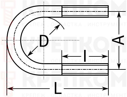 Скоба U-образная Vers - схема Скоба U-образная Vers - схема