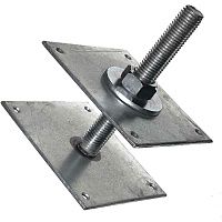 Анкер регулируемый по высоте ARH М20 100х100х200, оцинкованная сталь Анкер регулируемый по высоте ARH М20 100х100х200, оцинкованная сталь