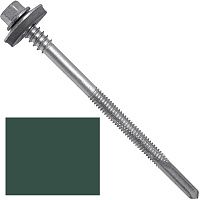 Винт самосверлящий для сэндвич-панелей 5,5/6,3х130 мм, с шайбой EPDM, SD 12 SP Fasty P155131AM, RAL 6005 зеленый мох Винт самосверлящий для сэндвич-панелей 5,5/6,3х130 мм, с шайбой EPDM, SD 12 SP Fasty P155131AM, RAL 6005 зеленый мох