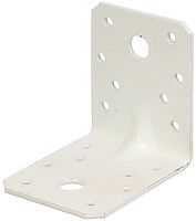 Уголок крепежный усиленный 70х70х55 мм Gah Alberts 330378, оцинкованная сталь с белым полимерным покрытием Уголок крепежный усиленный 70х70х55 мм Gah Alberts 330378, оцинкованная сталь с белым полимерным покрытием