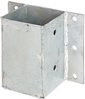 Основание столба 91х91х150 мм GAH ALBERTS 208738, горячий цинк, для настенного монтажа Основание столба 91х91х150 мм GAH ALBERTS 208738, горячий цинк, для настенного монтажа