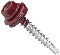 Саморез кровельный со сверлом 4,8х35 RAL 3004 пурпурный Саморез кровельный со сверлом 4,8х35 RAL 3004 пурпурный