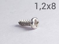 Шуруп полусфера 1,2х8 мм с острым концом, оцинкованная сталь Шуруп полусфера 1,2х8 мм с острым концом, оцинкованная сталь