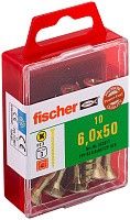 Саморез потай 6х50 мм Fischer FPF-SZ YZP 653977, неполная резьба, желтый цинк (10 шт) Саморез потай 6х50 мм Fischer FPF-SZ YZP 653977, неполная резьба, желтый цинк (10 шт)