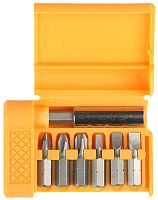 Набор бит 25 мм с магнитным адаптером Stayer Standard 26082-H7, сталь Cr-V, 7 предметов в боксе Набор бит 25 мм с магнитным адаптером Stayer Standard 26082-H7, сталь Cr-V, 7 предметов в боксе