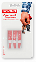 Универсальный супер-клей КОНТАКТ 3*1 гр 22286 Универсальный супер-клей КОНТАКТ 3*1 гр 22286