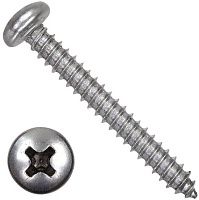 Саморез с полукруглой головкой 5,5х120 DIN 7981 (ISO 7049) форма C, нержавеющая сталь А2, 100 шт Саморез с полукруглой головкой 5,5х120 DIN 7981 (ISO 7049) форма C, нержавеющая сталь А2, 100 шт