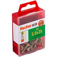 Саморез потай 5х25 мм Fischer FPF-SZ YZF 653964, полная резьба, желтый цинк (20 шт) Саморез потай 5х25 мм Fischer FPF-SZ YZF 653964, полная резьба, желтый цинк (20 шт)