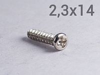 Шуруп полусфера 2,3х14 мм с острым концом, оцинкованная сталь Шуруп полусфера 2,3х14 мм с острым концом, оцинкованная сталь