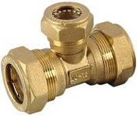 Тройник редукционный "труба-труба-труба" латунь Тройник редукционный "труба-труба-труба" латунь