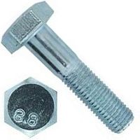 Болт шестигранный М12х60 ГОСТ 7796, класс прочности 8.8, оцинкованная сталь Болт шестигранный М12х60 ГОСТ 7796, класс прочности 8.8, оцинкованная сталь