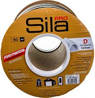 Уплотнитель самоклеящийся для окон и дверей 12х10х50 тип D Sila, черный  Уплотнитель самоклеящийся для окон и дверей 12х10х50 тип D Sila, черный