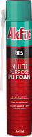 Многоцелевая полиуретановая монтажная пена Akfix 805, 350 гр Многоцелевая полиуретановая монтажная пена Akfix 805, 350 гр