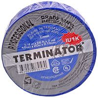 Изолента синяя ПВХ, огнеупорная, всепогодная 0,17 мм, 19 мм, 20 м Terminator IU1K Изолента синяя ПВХ, огнеупорная, всепогодная 0,17 мм, 19 мм, 20 м Terminator IU1K