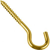 Шуруп-полукольцо (крючок) 2,7х33 мм, латунированная сталь Шуруп-полукольцо (крючок) 2,7х33 мм, латунированная сталь