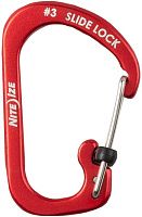 Карабин алюминиевый с фиксатором Nite Ize SlideLock CSLA3-10-R6, размер 3, красный Карабин алюминиевый с фиксатором Nite Ize SlideLock CSLA3-10-R6, размер 3, красный