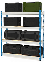 Стеллаж металлический до 300 кг, 4 полки Металл-завод МКФ 18504-2,0 2000х1830х508 мм Стеллаж металлический до 300 кг, 4 полки Металл-завод МКФ 18504-2,0 2000х1830х508 мм