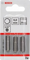 Набор шестигранных бит HEX6 длина 25 мм Bosch 2607001728 Набор шестигранных бит HEX6 длина 25 мм Bosch 2607001728