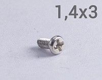 Винт М1,4х3 с полукруглой головкой шлиц PH, оцинкованная сталь Винт М1,4х3 с полукруглой головкой шлиц PH, оцинкованная сталь