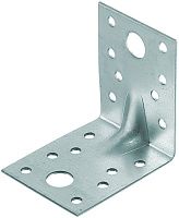 Уголок крепежный усиленный  70х70х55 мм, оцинкованная сталь Уголок крепежный усиленный  70х70х55 мм, оцинкованная сталь
