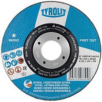 Диск шлифовальный 2в1 по металлу и нержавеющей стали 115x6х22,2 мм, А30-BF, Tyrolit Basic Fast Cut 297325 Диск шлифовальный 2в1 по металлу и нержавеющей стали 115x6х22,2 мм, А30-BF, Tyrolit Basic Fast Cut 297325
