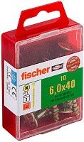 Саморез потай 6х40 мм Fischer FPF-SZ YZP 653976, неполная резьба, желтый цинк (10 шт) Саморез потай 6х40 мм Fischer FPF-SZ YZP 653976, неполная резьба, желтый цинк (10 шт)