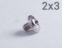 Шуруп 2х3 с прессшайбой и тупым концом, оцинкованная сталь Шуруп 2х3 с прессшайбой и тупым концом, оцинкованная сталь