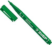 Маркер перманентный водостойкий 1 мм зеленый ЗУБР МП-100, 06320-4 Маркер перманентный водостойкий 1 мм зеленый ЗУБР МП-100, 06320-4