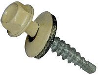 Саморез кровельный со сверлом 4,8х65 RAL 1014 слоновая кость Саморез кровельный со сверлом 4,8х65 RAL 1014 слоновая кость