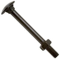 Болт мебельный с полукруглой головкой и квадратным подголовником DIN 603 с гайкой, сталь без покрытия Болт мебельный с полукруглой головкой и квадратным подголовником DIN 603 с гайкой, сталь без покрытия