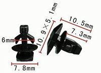 Клипса автомобильная нажимная 1472 Клипса автомобильная нажимная 1472