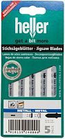 Пилки для лобзика 55х0,7 мм HSS, T118G Heller 24000, 5 шт Пилки для лобзика 55х0,7 мм HSS, T118G Heller 24000, 5 шт