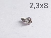 Шуруп полусфера 2,3х8 мм с острым концом, оцинкованная сталь Шуруп полусфера 2,3х8 мм с острым концом, оцинкованная сталь