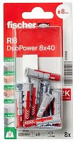 Дюбель 8х40 с шурупом Fischer DUOPOWER RB 535959, нейлон, 12 шт в блистер Дюбель 8х40 с шурупом Fischer DUOPOWER RB 535959, нейлон, 12 шт в блистер