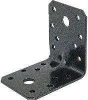 Уголок перфорированный усиленный 70х70х55 мм Gah Alberts Duravis 301866, черный, оцинкованная сталь Уголок перфорированный усиленный 70х70х55 мм Gah Alberts Duravis 301866, черный, оцинкованная сталь